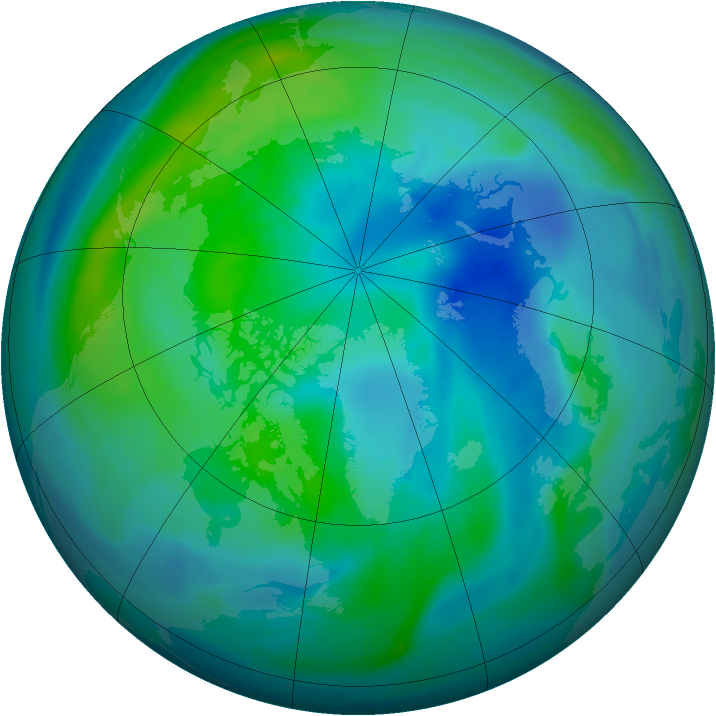 Arctic ozone map for 02 October 2007